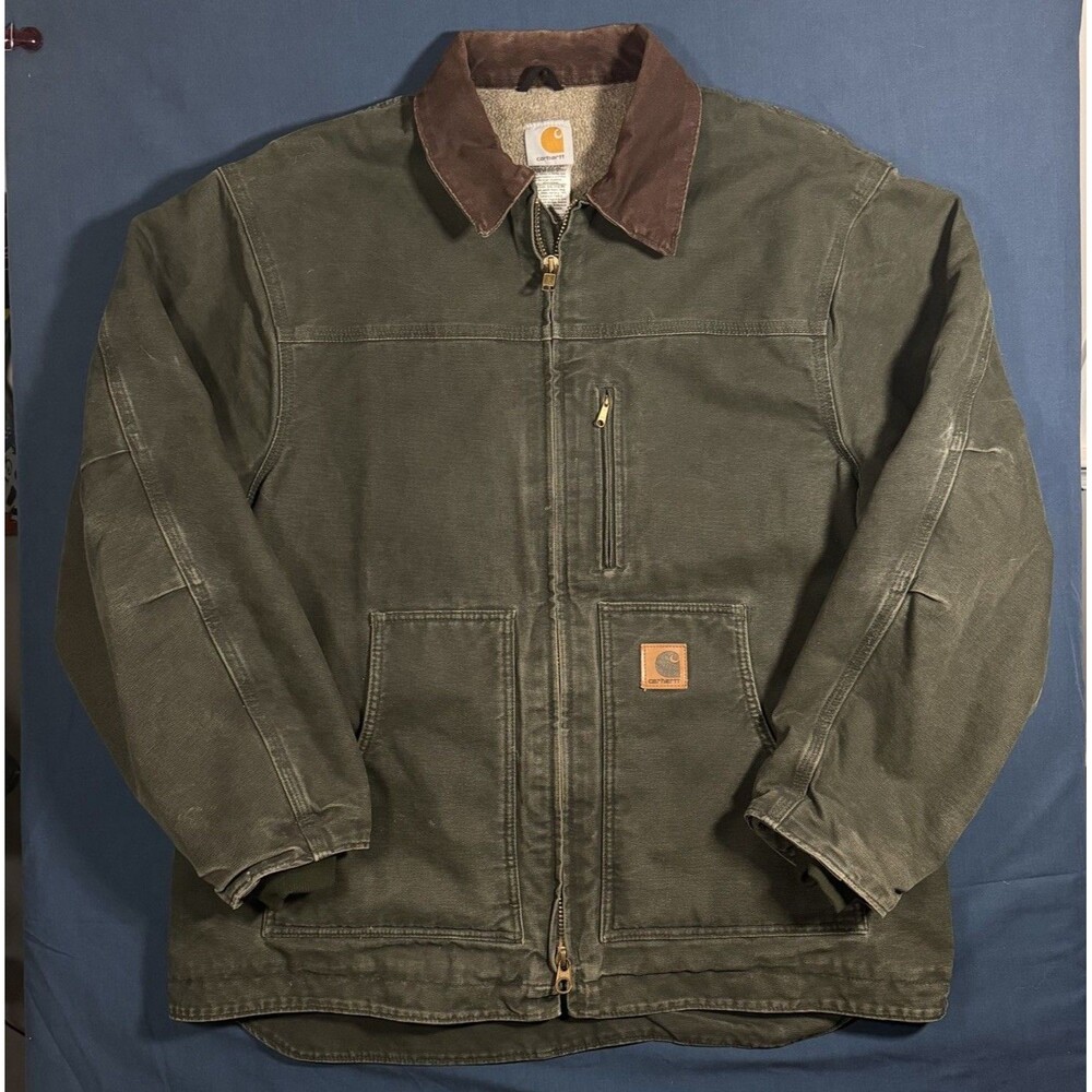Carhartt Sandstone Ridge Coat Sherpa Lined Mens XL C61 MOS Moss Green